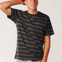 RIP CURL CLASSIC SURF STRIPE TEE - WASHED BLACK