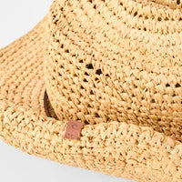 RIP CURL CRUSHABLE STRAW COWGIRL HAT - NATURAL