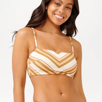 RIP CURL CATALINA STRIPE BANDEAU SWIM TOP