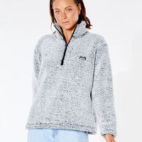 RIP CURL DARK N STORMY 1/4 ZIP CREW - LIGHT GREY