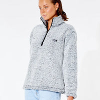 RIP CURL DARK N STORMY 1/4 ZIP CREW - LIGHT GREY