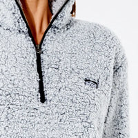 RIP CURL DARK N STORMY 1/4 ZIP CREW - LIGHT GREY