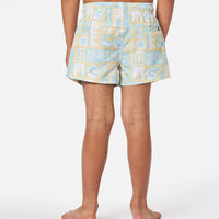 RIP CURL BOYS SURF GEO VOLLEY BOARDSHORTS - STRAW