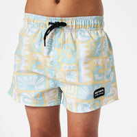 RIP CURL BOYS SURF GEO VOLLEY BOARDSHORTS - STRAW