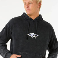 RIP CURL MENS RAW ENERGY HOODIE - WASHED BLACK