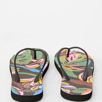 RIP CURL MIXED BLOOM OPEN TOE - BLACK/GREEEN