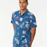RIP CURL MOD TROPICS S/S SHIRT - WASHED NAVY