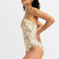ROXY CANARIAS ONE PIECE - OIL GREEN WILD FLOWER SWIM