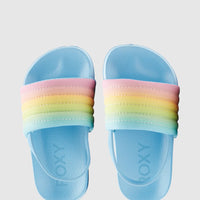 ROXY GIRLS SLIPPY RIBBED SANDALS