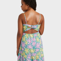 ROXY GRILS TROPICAL GLOW MINI DRESS - COASTAL SHADE FLIPPER