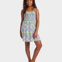 ROXY GRILS TROPICAL GLOW MINI DRESS - COASTAL SHADE FLIPPER