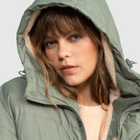 ROXY OCEAN DREAMS SHERPA JACKET - AGAVE GREEN