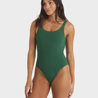 ROXY PALM SHADOWS HIGH LEG ONE PIECE - EVERGREEN