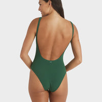 ROXY PALM SHADOWS HIGH LEG ONE PIECE - EVERGREEN