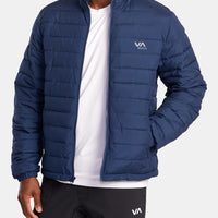 RVCA PACKABLE PUFFA JACKET - ARMY BLUE