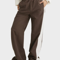RVCA TRACKED WIDE LEG PANT - CHOCOLATE 1