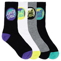 SANTA CRUZ BOLD SHADOW DOT CREW SOCK FOUR PACK