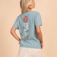 SANTA CRUZ ROSETTE TOWER RING CHEST TEE - VINTAGE BLUE