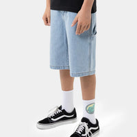 SANTA CRUZ CLASSIC DOT CARPENTER BAGGY JEAN SHORT - LIGHT WASHED INDIGO