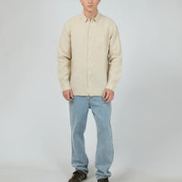 SILENT THEORY LINEN LONG SLEEVE SHIRT - NATURAL