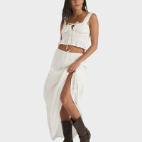 ROXY SOL SWEETWATER MAXI SKIRT - WHITE