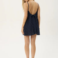 AFENDS SAMMY SEERSUCKER MINI DRESS - THEA MIDNIGHT CHECK