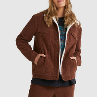 BILLABONG CANDY CORD JACKET - DARK CHOC
