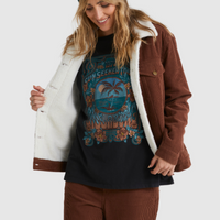 BILLABONG CANDY CORD JACKET - DARK CHOC