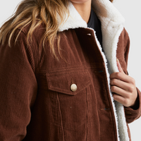 BILLABONG CANDY CORD JACKET - DARK CHOC