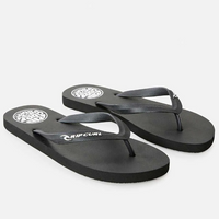RIP CURL ICONS OF SURF BLOOM OPEN TOE THONGS - BLACK/WHITE