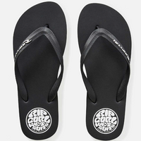 RIP CURL ICONS OF SURF BLOOM OPEN TOE THONGS - BLACK/WHITE