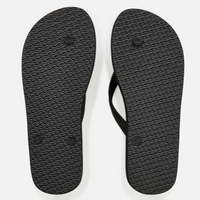 RIP CURL BRAND LOGO BLOOM OPEN TOE THONG- BLACK BLUE LOGO