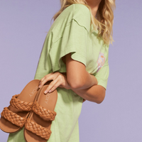 ROXY SLIPPY BRAIDED SANDAL - TAN