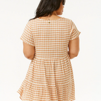 RIP CURL PREMIUM SURF CHECK DRESS LIGHT BROWN