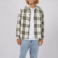 SILENT THEORY MENS STUDIO OVERSHIRT - OLIVE