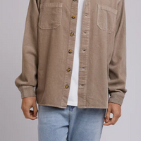 SILENT THEORY CORD OVER SHIRT - MUSHROOM