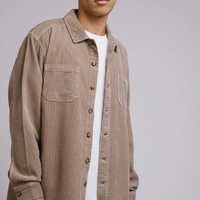 SILENT THEORY CORD OVER SHIRT - MUSHROOM