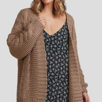 BILLABONG ITS ME CARDIGAN - TOASTED COCONUT