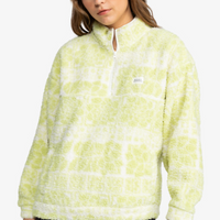ROXY JIVE TALKING HALF ZIP POLAR FLEECE - EGRET BAJA DE LA CRUZ