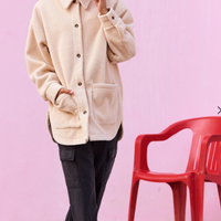 ROXY OVER AND OVER POLAR FLEECE SHACKET - BRAZILIAN SAND