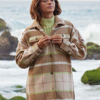 ROXY CHECKING IT OUT CHECKERED SHACKET - MARIACHI PLAID BRAZILIAN SAND