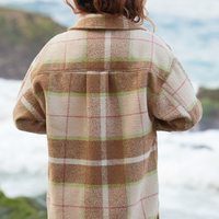ROXY CHECKING IT OUT CHECKERED SHACKET - MARIACHI PLAID BRAZILIAN SAND