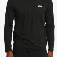 RVCA SPORT VENT LONG SLEEVE HALF ZIP - BLACK