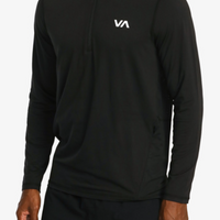 RVCA SPORT VENT LONG SLEEVE HALF ZIP - BLACK