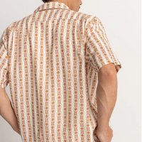 RHYTHM MENS TILE STRIPE SHORT SLEEVE SHIRT - NATURAL