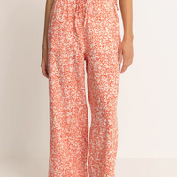 RHYTHM ISLANDER FLORAL DRAWSTRING PANT - CORAL
