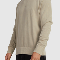 RVCA MENS SMALLS CREW JUMPER - MUSHROOM
