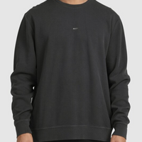 RVCA MENS SMALLS CREW JUMPER - WASHED BLACK
