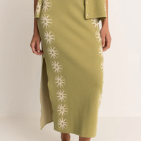 RHYTHM HORIZON KNIT MIDI SKIRT - PALM