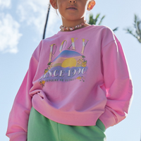 ROXY GIRLS MORNING HIKE PULLOVER SWEATSHIRT - PRISM PINK